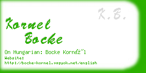 kornel bocke business card